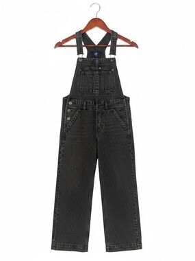 gap teen washed black denim overalls